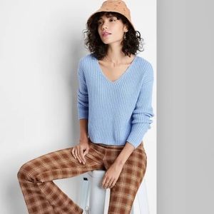 Wild Fable Blue Cropped Sweater